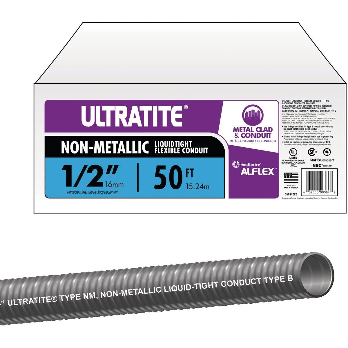 SOUTHWIRE Southwire 55094222 Liquid Tight Conduit 1/2 in X 50 Ft