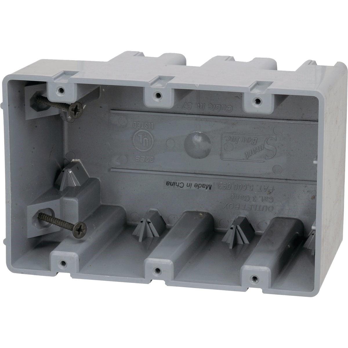 MADISON ELECTRIC Madison Electric MSB3G 3-gang Pvc Smart Box Wall Box