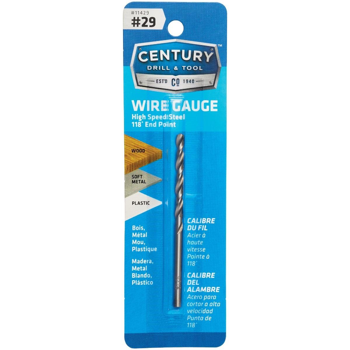 CENTURY DRILL & TOOL Century Drill Tool 11429 No. 29 Hss Wire Gauge Drill Bit