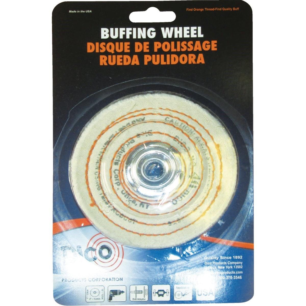 DICO PRODUCTS Dico Products 7000128 Spiral Sewn Buffing Wheel 4x0.5in