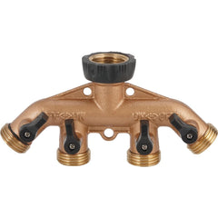 BEST GARDEN Honeywell 59021DH Brass 4-way Hose Shutoff Manifold