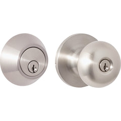 STEEL PRO Honeywell BFX2B91B Brushed Nickel Deadbolt Door Knob Combo