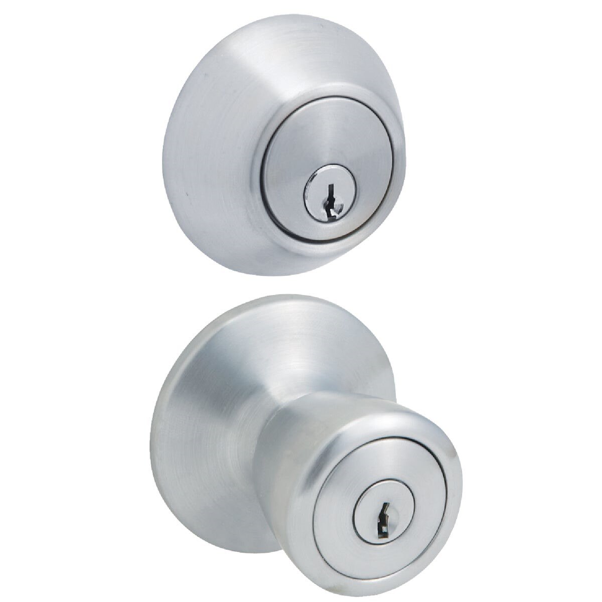 STEEL PRO Honeywell BR6B91B Satin Chrome Deadbolt Door Knob Combo
