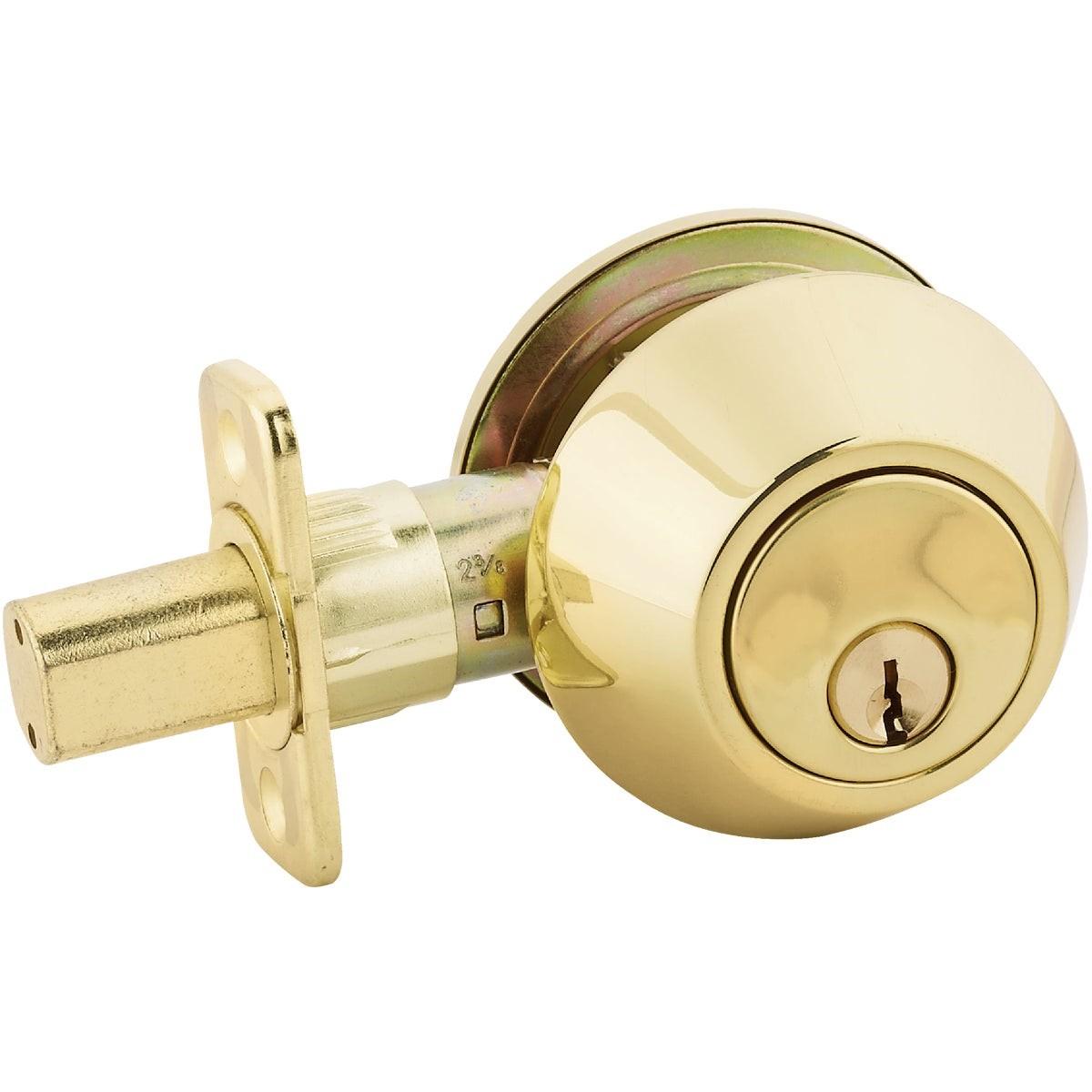 STEEL PRO Honeywell DB971 Single Cylinder Deadbolt Polished Brass