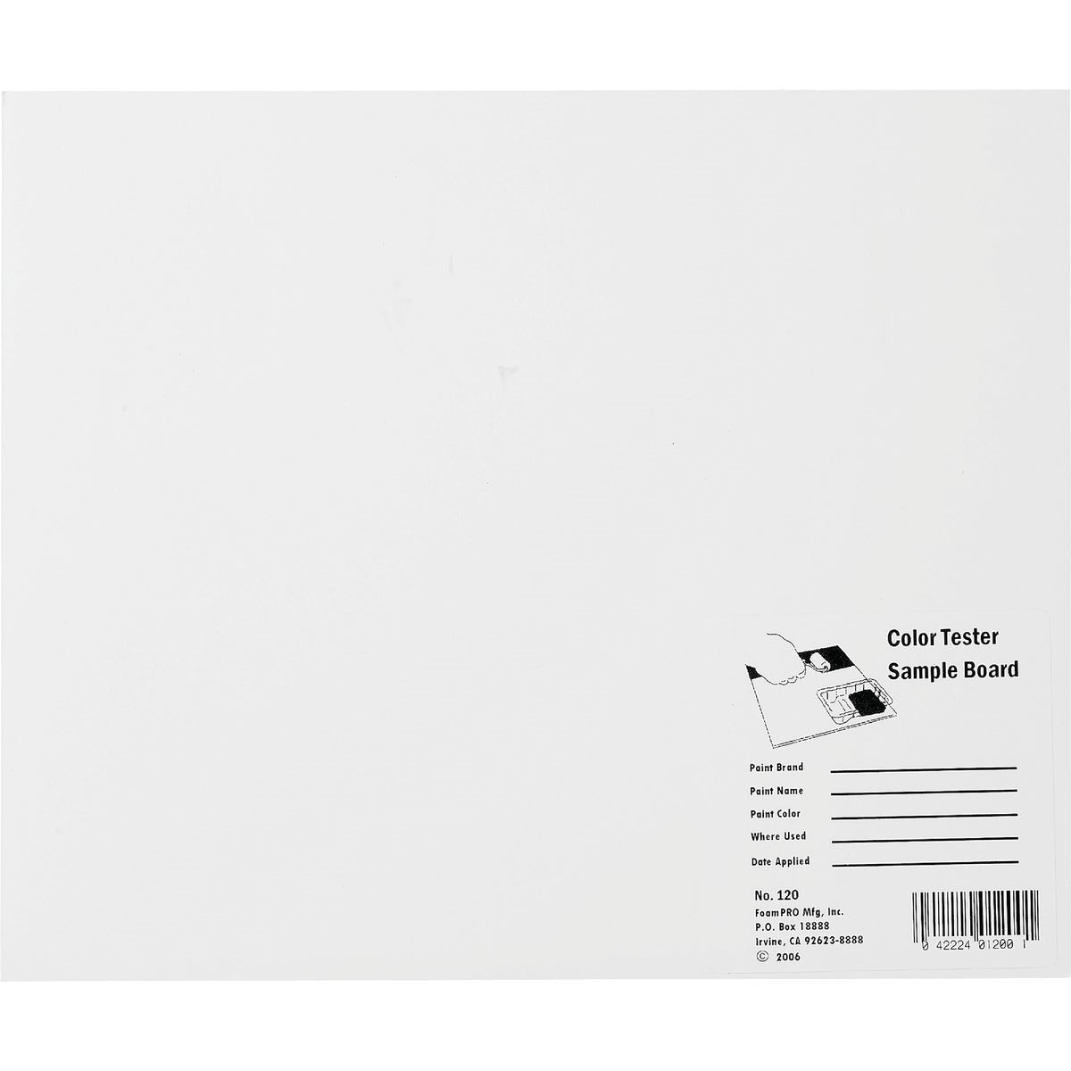 FOAMPRO Foampro 120 Color Tester Sample Board 12x10 in