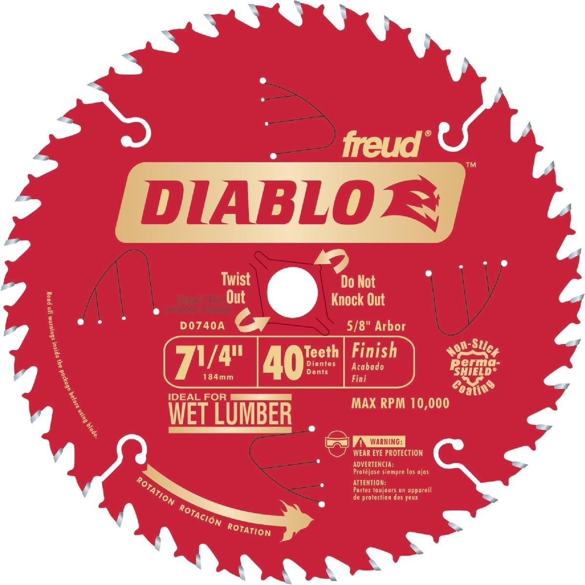 DIABLO Diablo D0740A 7-1/4 in 40-tooth Finish Circular Saw Blade