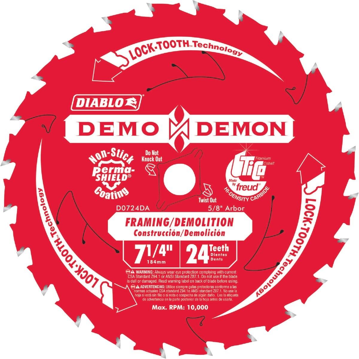 DIABLO Diablo D0724DA 7-1/4 in 24-tooth Demolition Circular Saw Blade