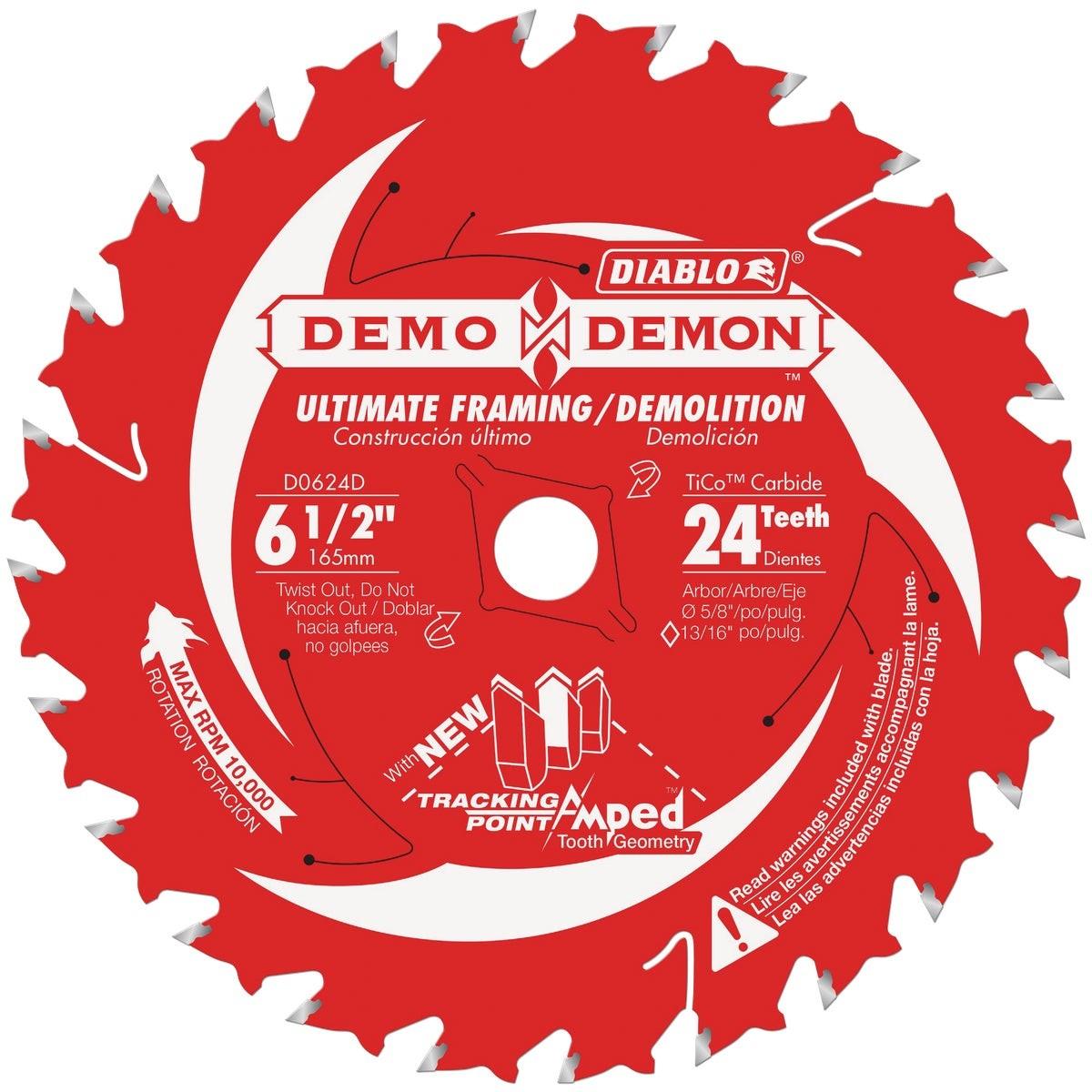 DIABLO Diablo D0624DA Demo Demon 6-1/2 in 24-tooth Saw Blade