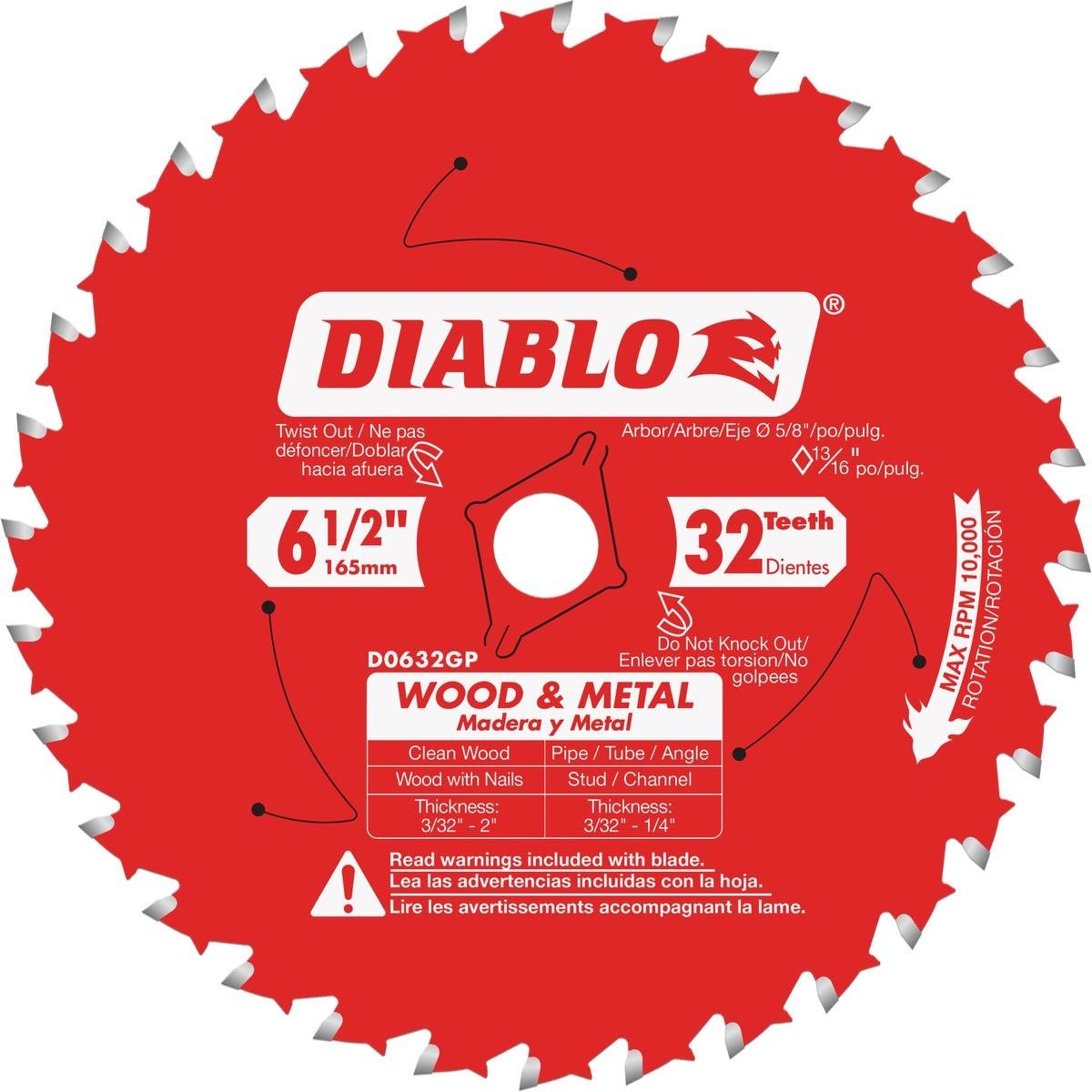 DIABLO Diablo D0632GPA 6-1/2 In. 32-tooth Circular Saw Blade
