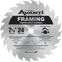 AVANTI Avanti A0724A 7.25 in 24-tooth Framing Circular Saw Blade