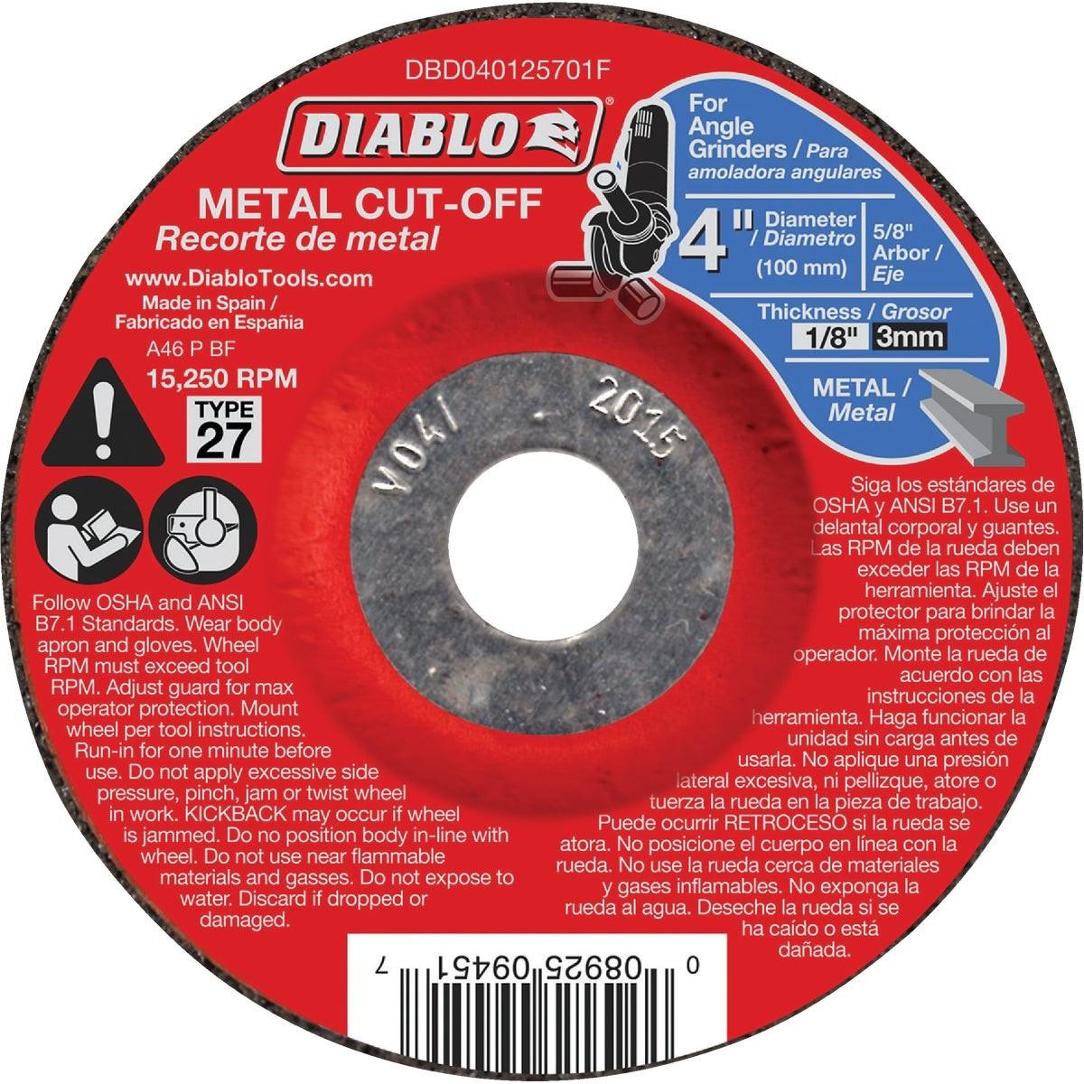 DIABLO Diablo DBD040125701F Type 27 Metal Cut-off Wheel 4 in
