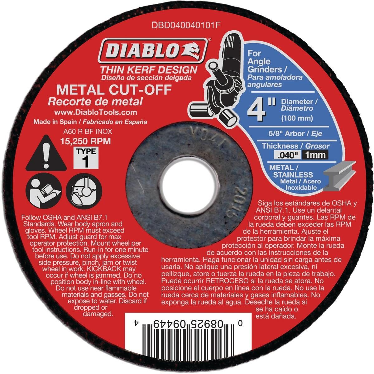 DIABLO Diablo DBD040040101F Type 1 Metal Cut-off Wheel