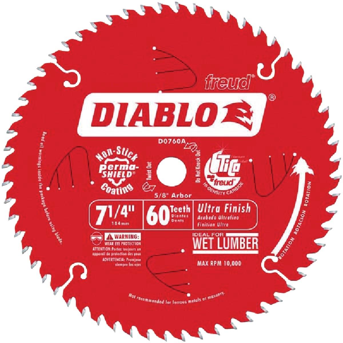 DIABLO Diablo D0760A 7-1/4 in 60-tooth Finish Circular Saw Blade