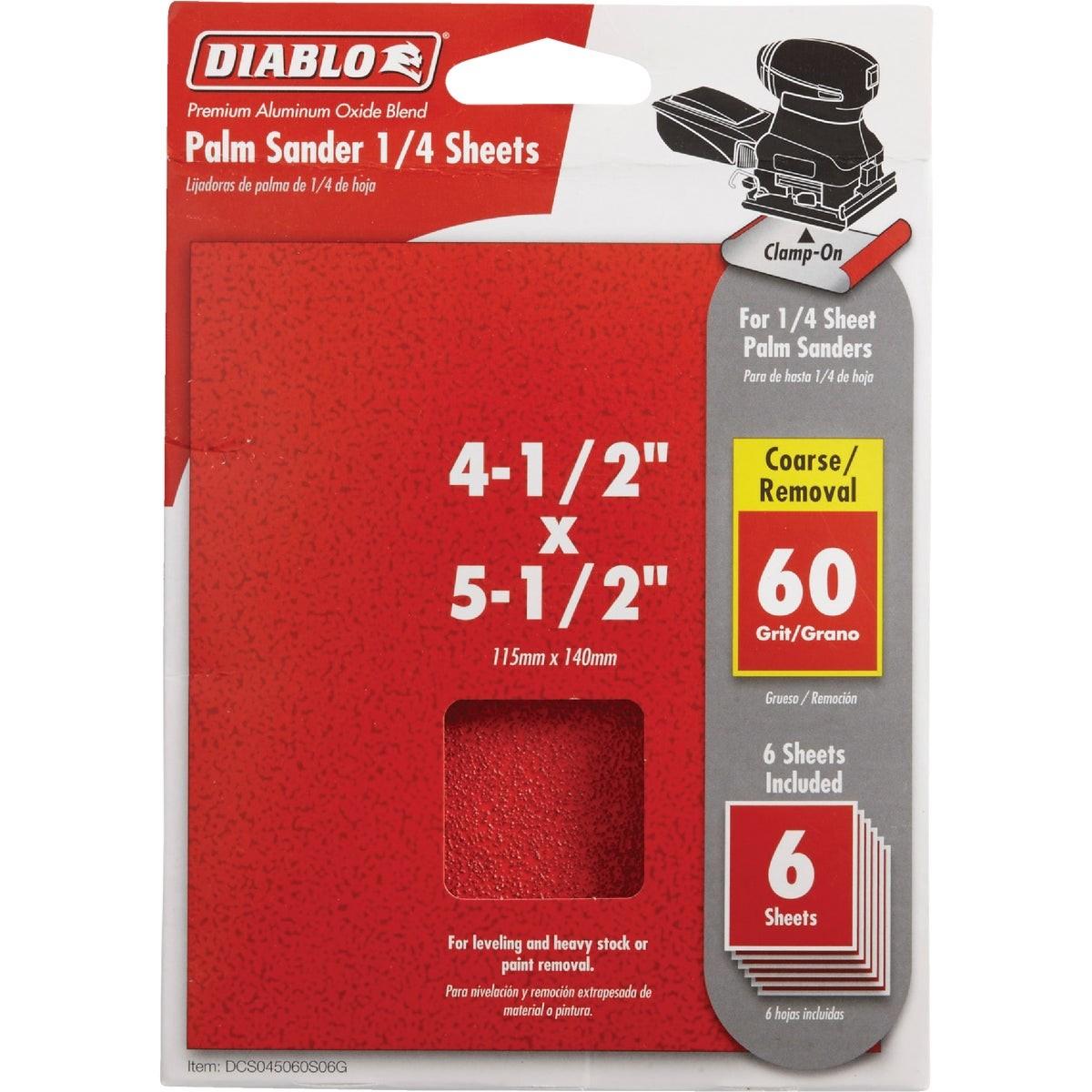 DIABLO Diablo DCS045060S06G 60 Grit Sanding Sheet 4-1/2x5-1/2 in 6-pack