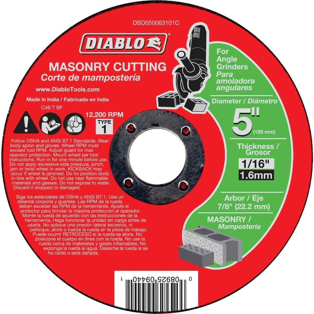 DIABLO Diablo DBD050063101C 5 in Masonry Cut-off Wheel