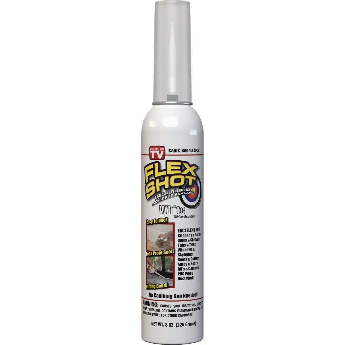 FLEX SEAL Flex Seal FSH8W-4 Rubber Sealant 8 Oz White