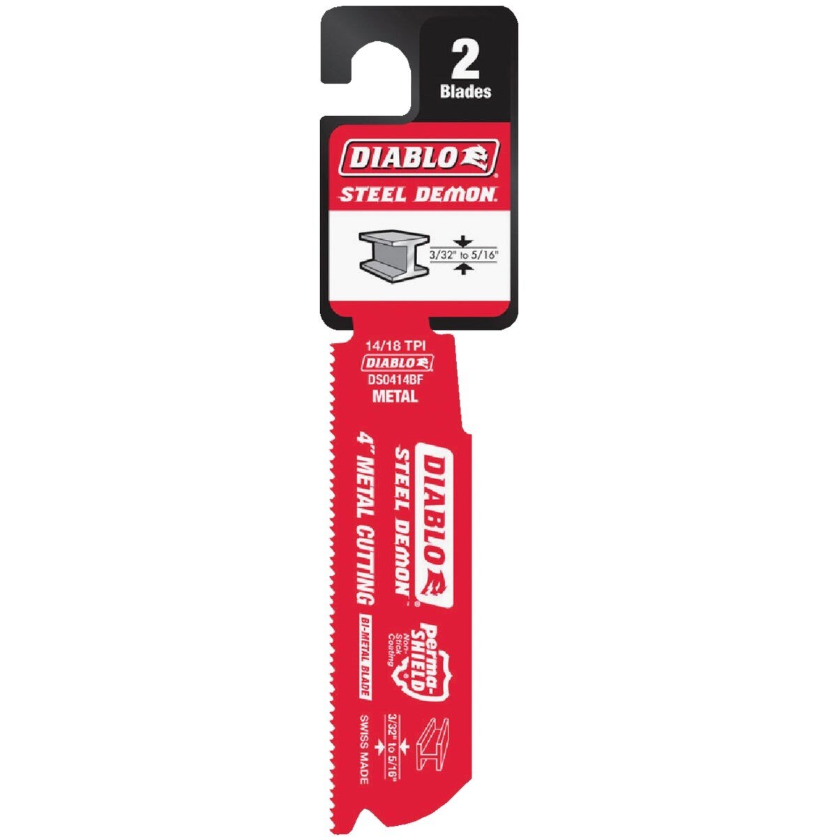 DIABLO Diablo DS0414BF2 4 in 14/18 Tpi Metal Recip Saw Blade 2-pack