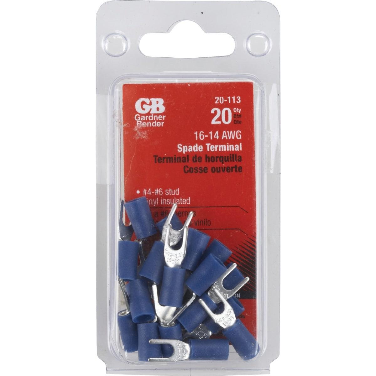 GARDNER BENDER Gardner Bender 20-113 Spade Terminal 16-14 Awg 20-pack