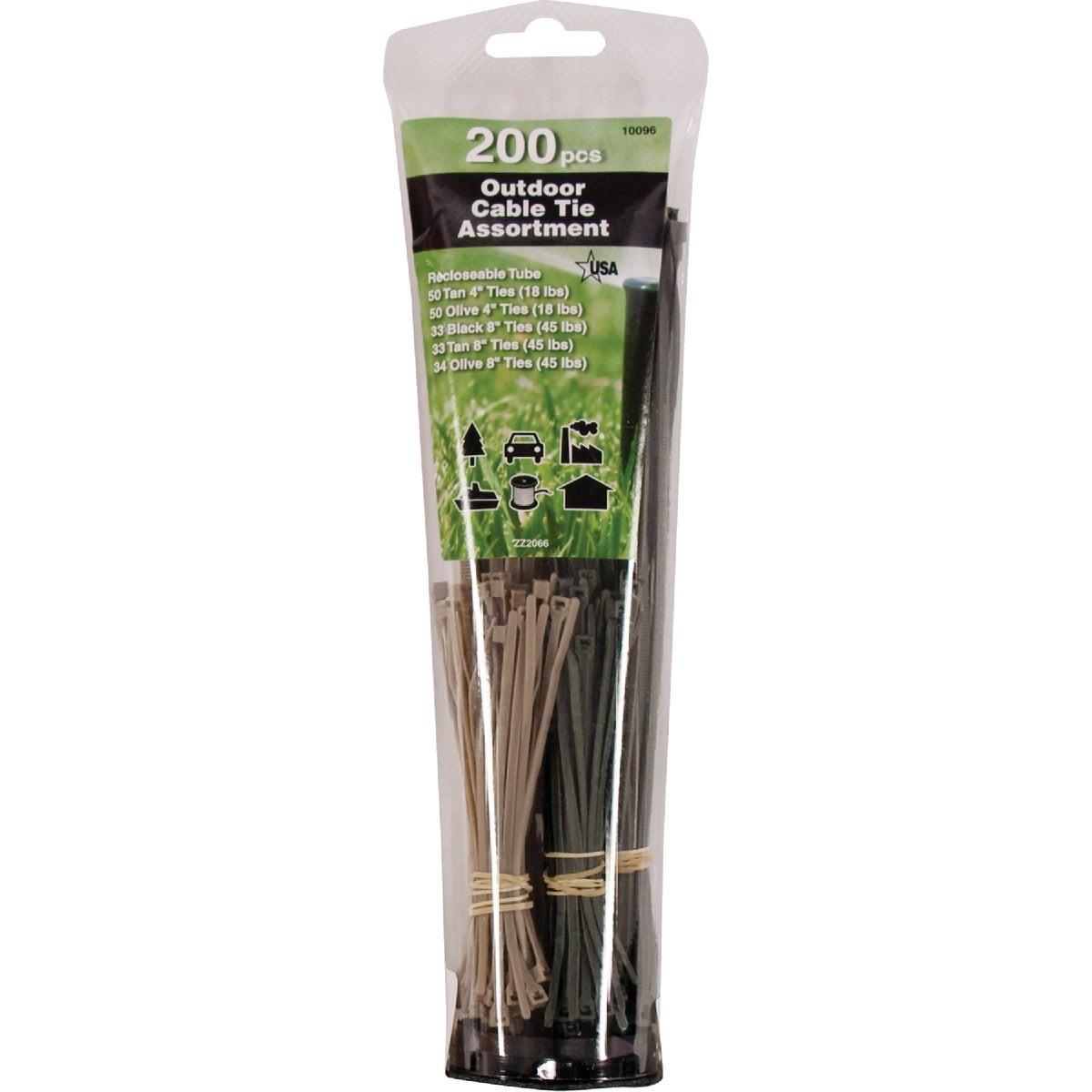 GARDNER BENDER Gardner Bender 10096 Nylon Cable Tie Assortment 200 Piece