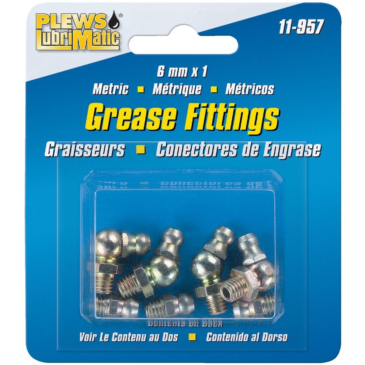 PLEWS LUBRIMATIC Plews Lubrimatic 11-957 6mm X 1 Grease Fitting 8 Pack