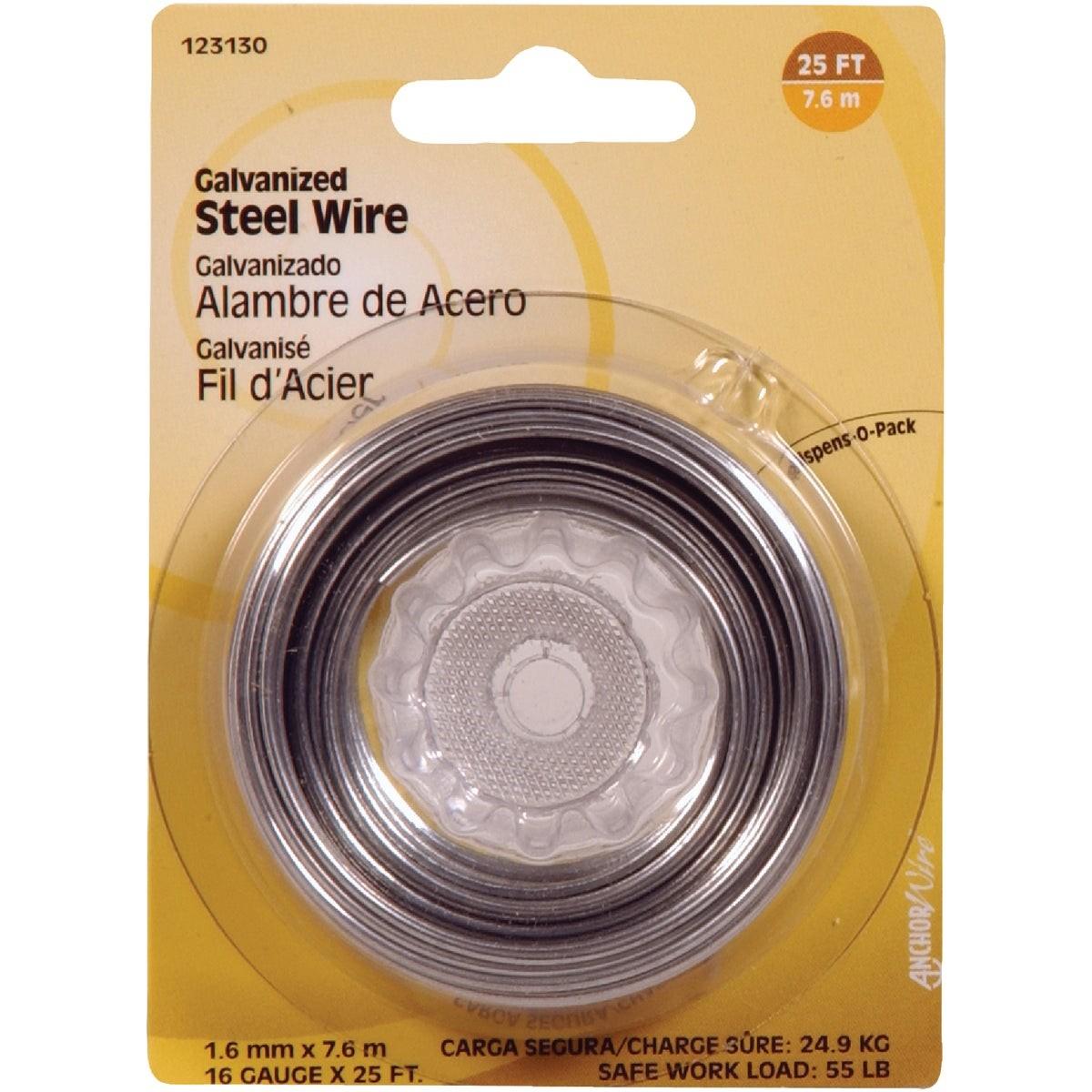HILLMAN Hillman 123130 Galvanized Steel Wire 16 Gauge 25 Ft