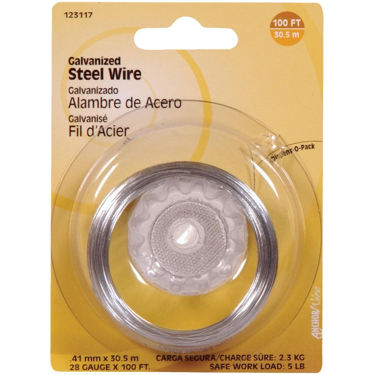 HILLMAN Hillman 123117 Galvanized Steel Wire 28 Gauge 100 Ft