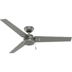HUNTER FAN Hunter Fan 59262 52 in Matte Silver Damp Rated Ceiling Fan