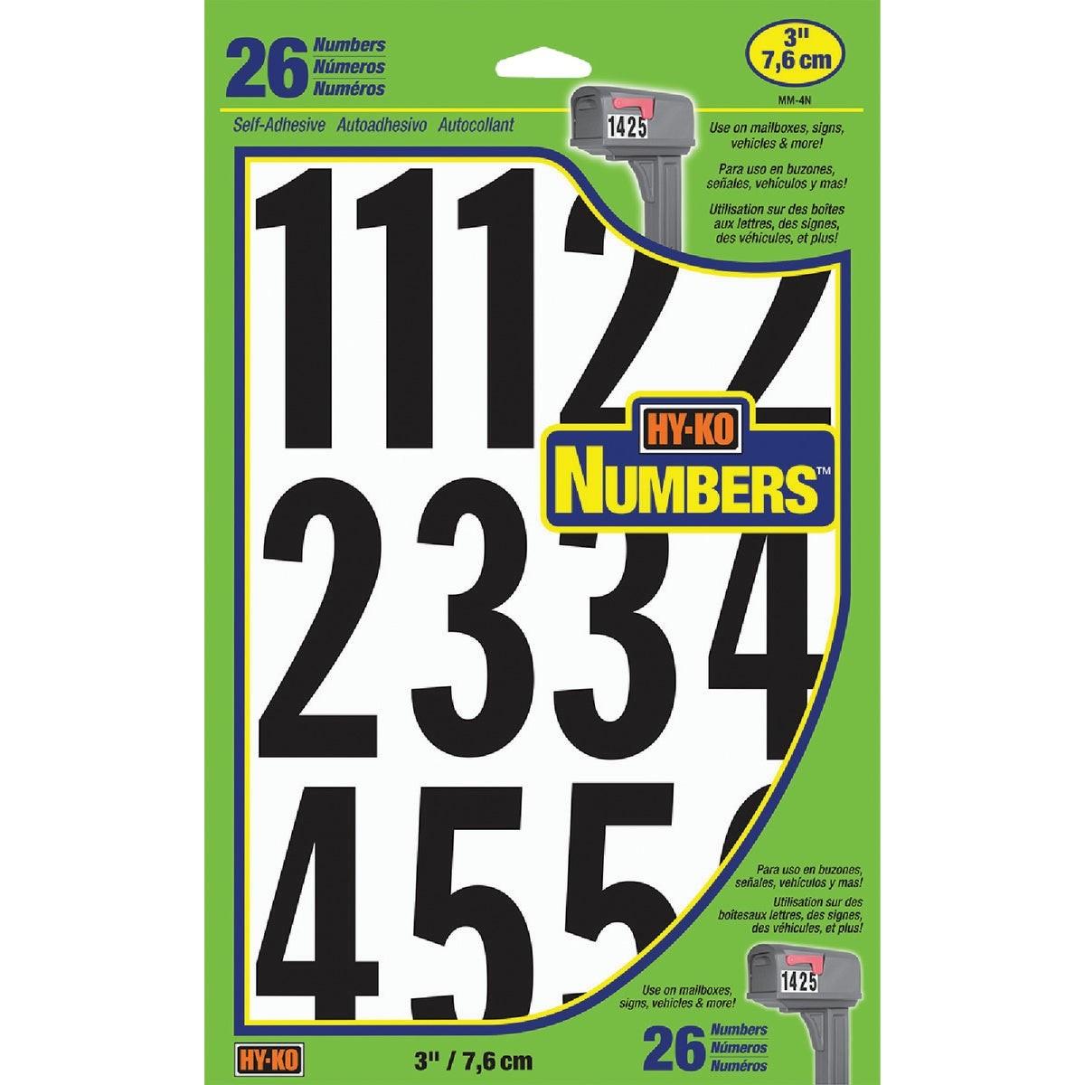 HY-KO Hy-ko MM-4N26 Self-adhesive Numbers 3 Inches Marine