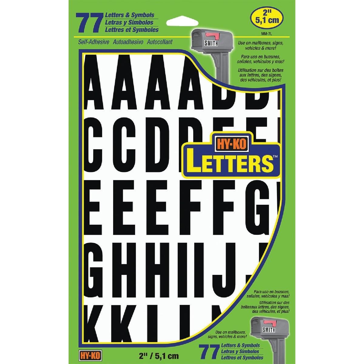 HY-KO Hy-ko MM-7L Self-adhesive Polyester Letter Set 2 Inches
