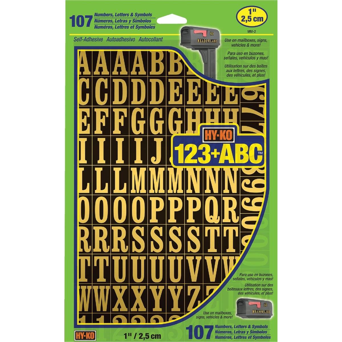 HY-KO Hy-ko MM2 Self-adhesive Numbers Letters Symbols 107 Count