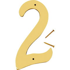 HY-KO Hy-ko BR-40/2 Polished Brass House Number 2 4 Inches