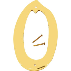 HY-KO Hy-ko BR-40/0 Polished Brass House Number Zero 4 in