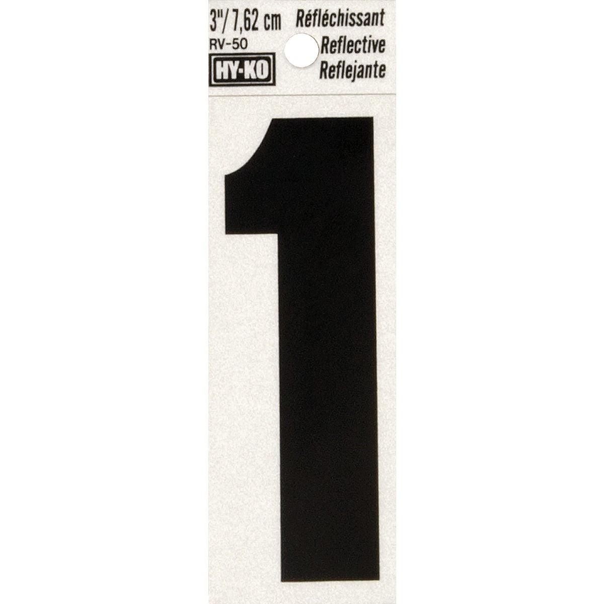 HY-KO Hy-ko RV-50-1 Reflective Adhesive Vinyl Number 1