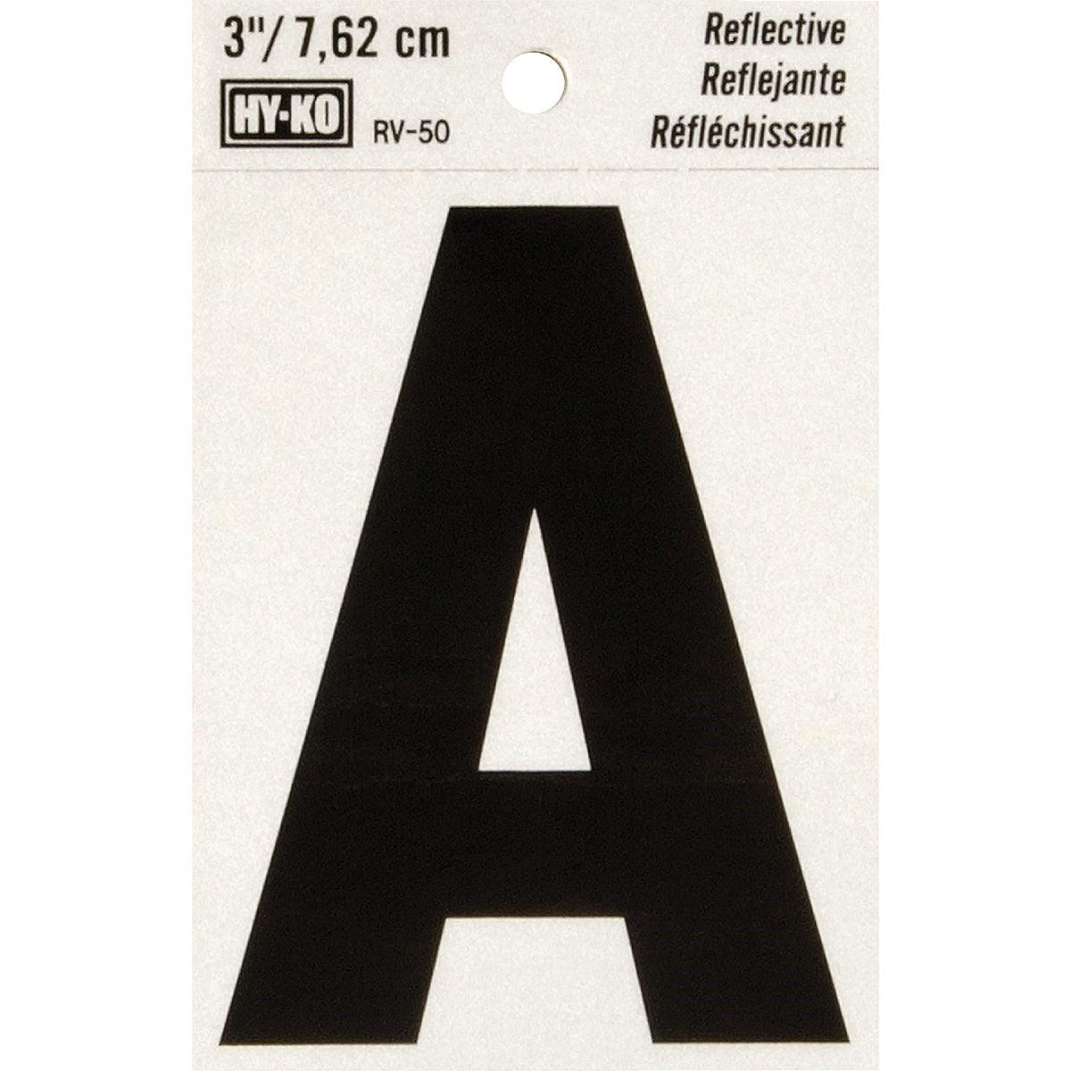 HY-KO Hy-ko RV-50A Reflective Vinyl Letter a 3 Inch 10 Pack
