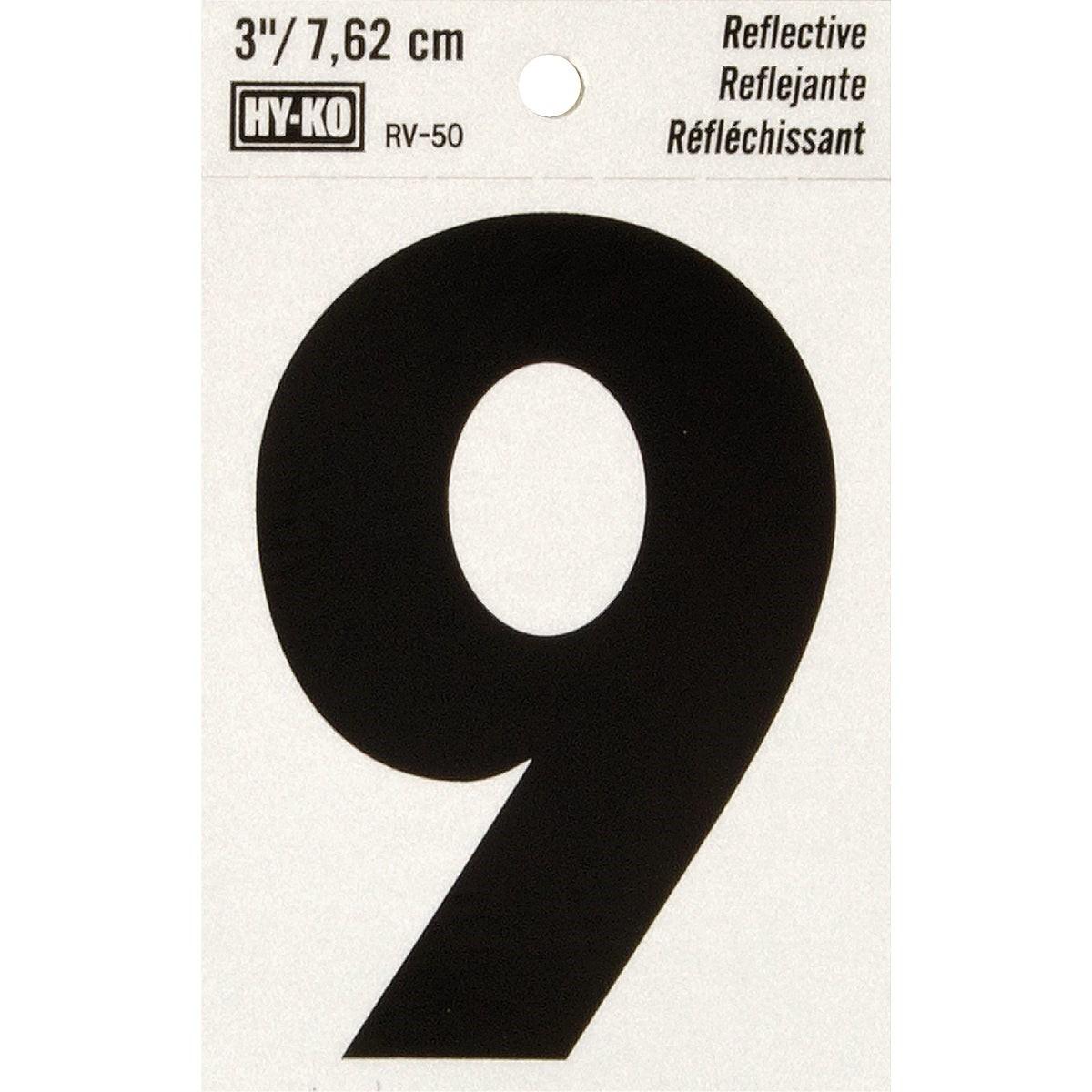 HY-KO Hy-ko RV-50-9 Reflective Vinyl Adhesive Number 9 3 Inch