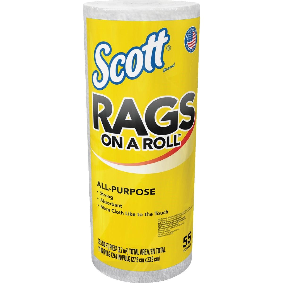 KIMBERLY-CLARK Kimberly-clark 54992 Scott White Rags on a Roll 60 Count