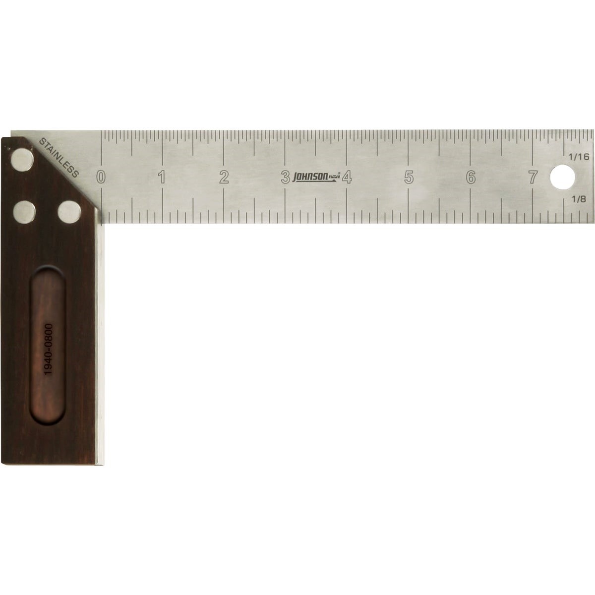 JOHNSON LEVEL & TOOL Johnson Level Tool 1940-0800 Bamboo Try Square 8 in