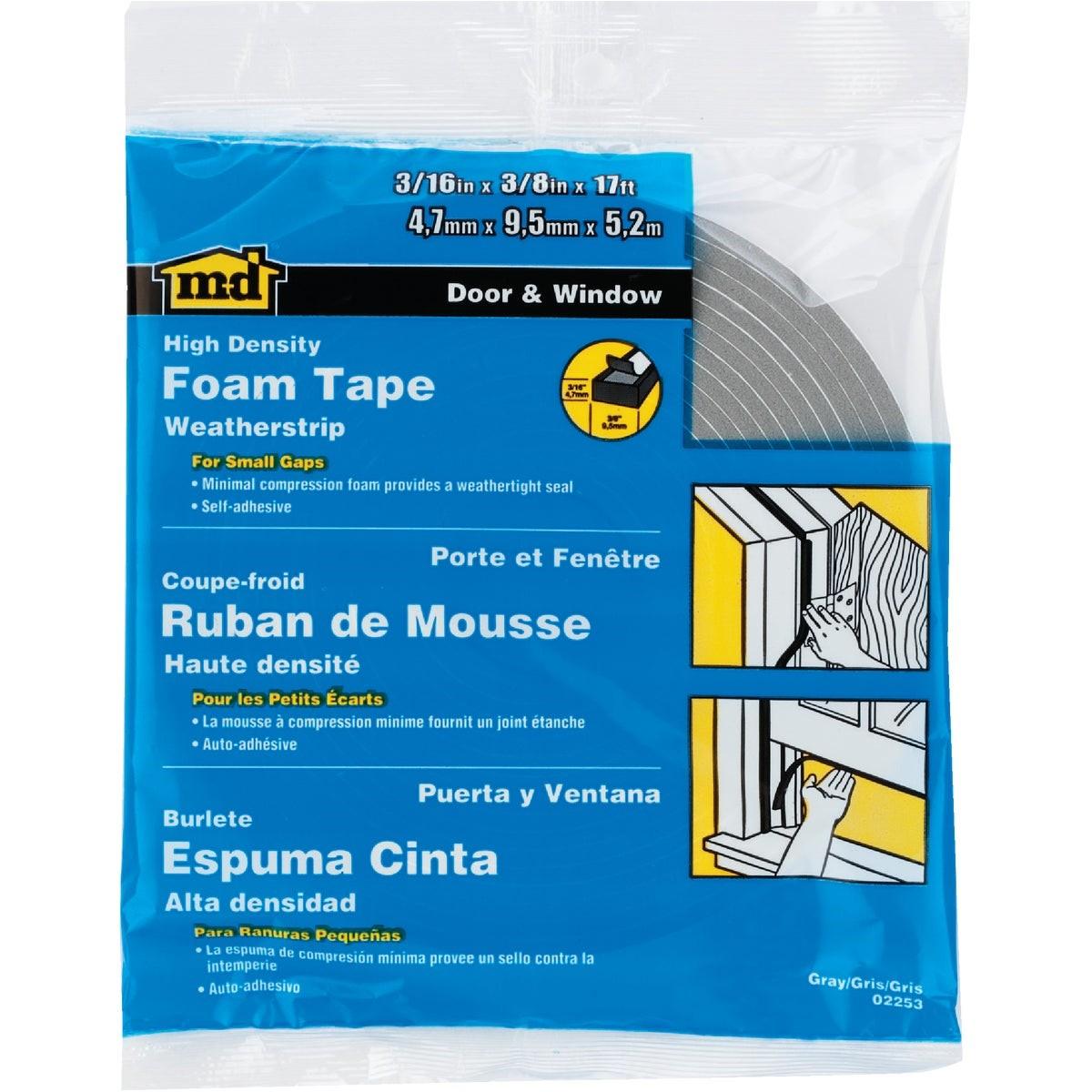 M-D BUILDING PRODUCTS M-d Building Products 02253 Foam Weatherstrip Tape Gray