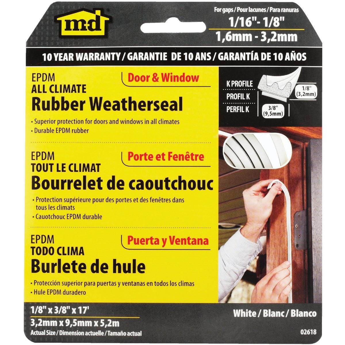 M-D BUILDING PRODUCTS M-d Building Products 02618 Epdm Weatherstrip 17 Ft