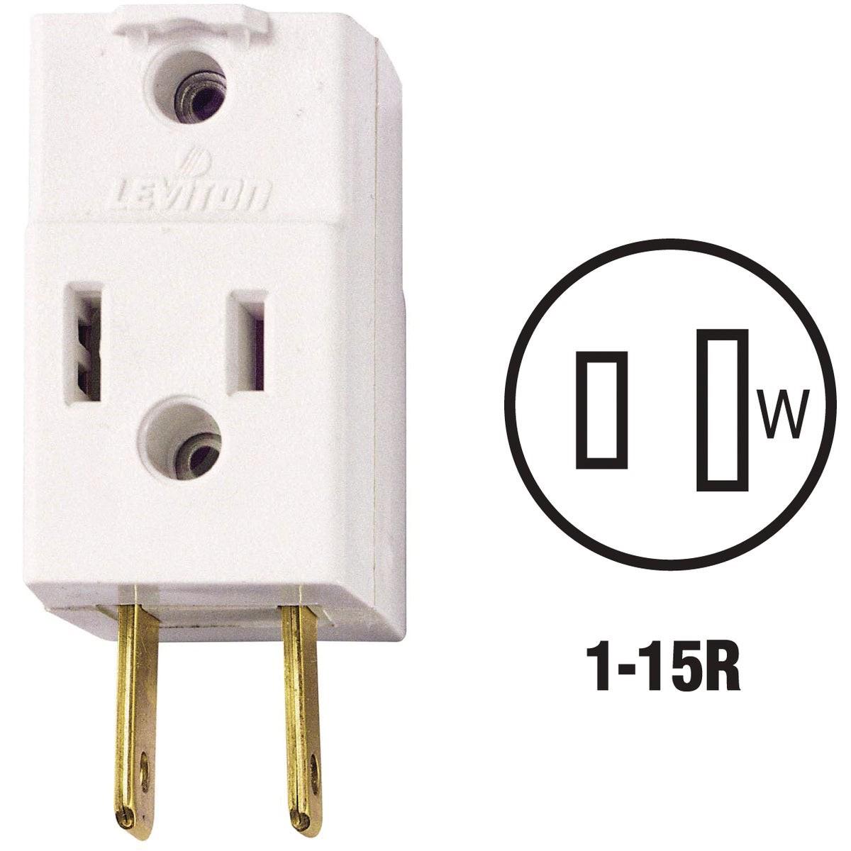 LEVITON Leviton 008-00531-00W 3-outlet Cube Tap 15A 125V White