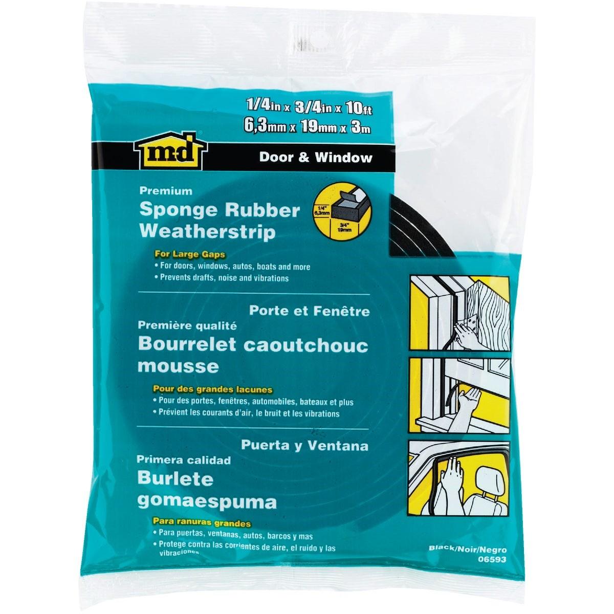 M-D BUILDING PRODUCTS M-d Building Products 06593 Sponge Rubber Weatherstrip 10 Ft