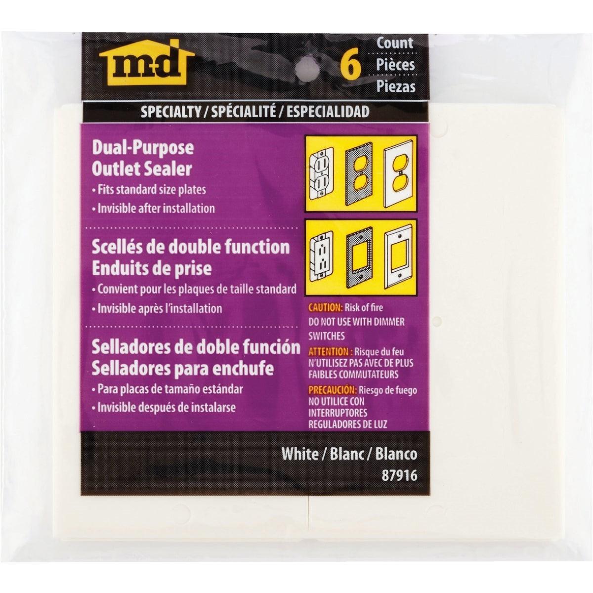 M-D BUILDING PRODUCTS M-d Building Products 87916 Switch Wall Plate Insulator 6-pack