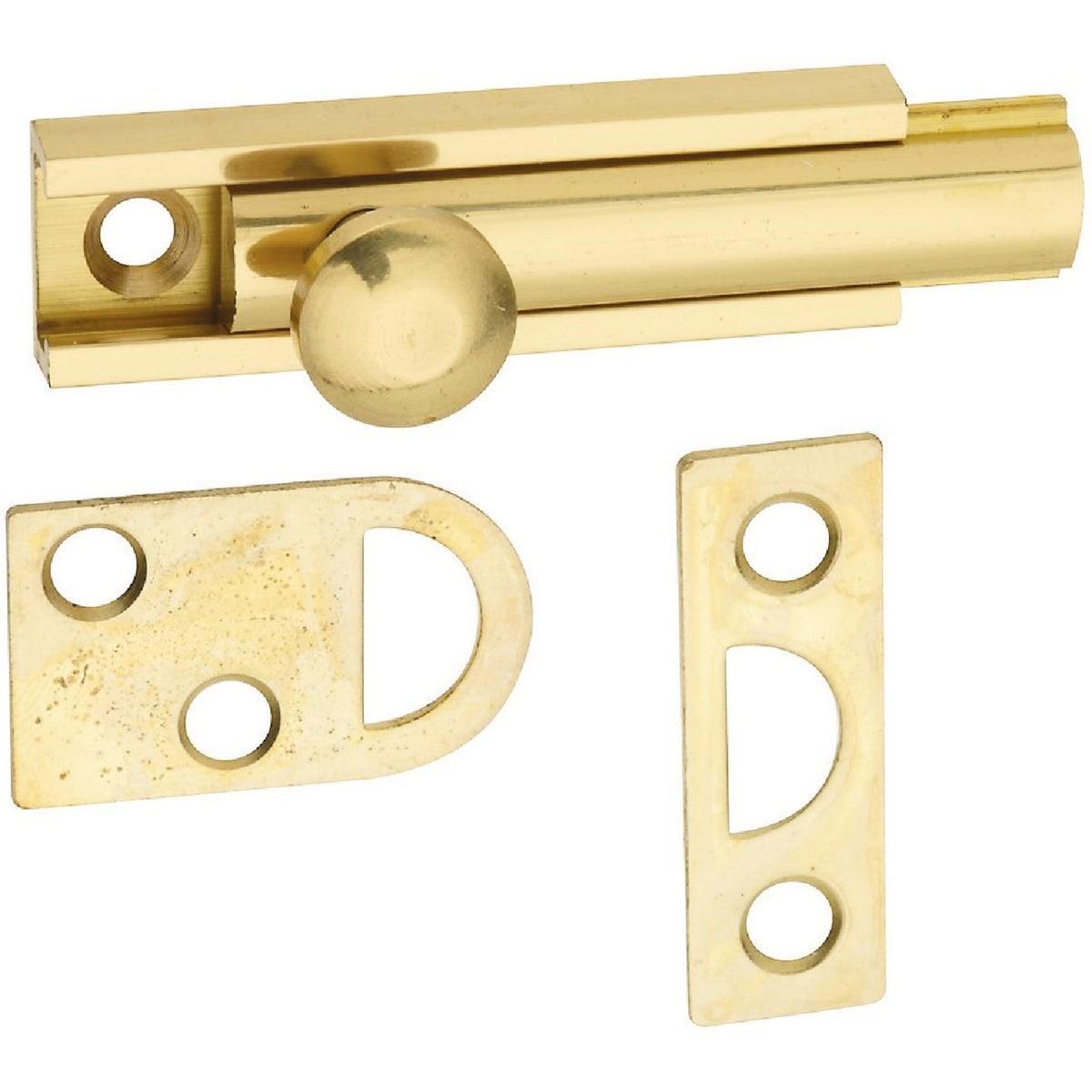 NATIONAL MARKER National Marker N197962 Polished Brass Door Surface Bolt 2 in
