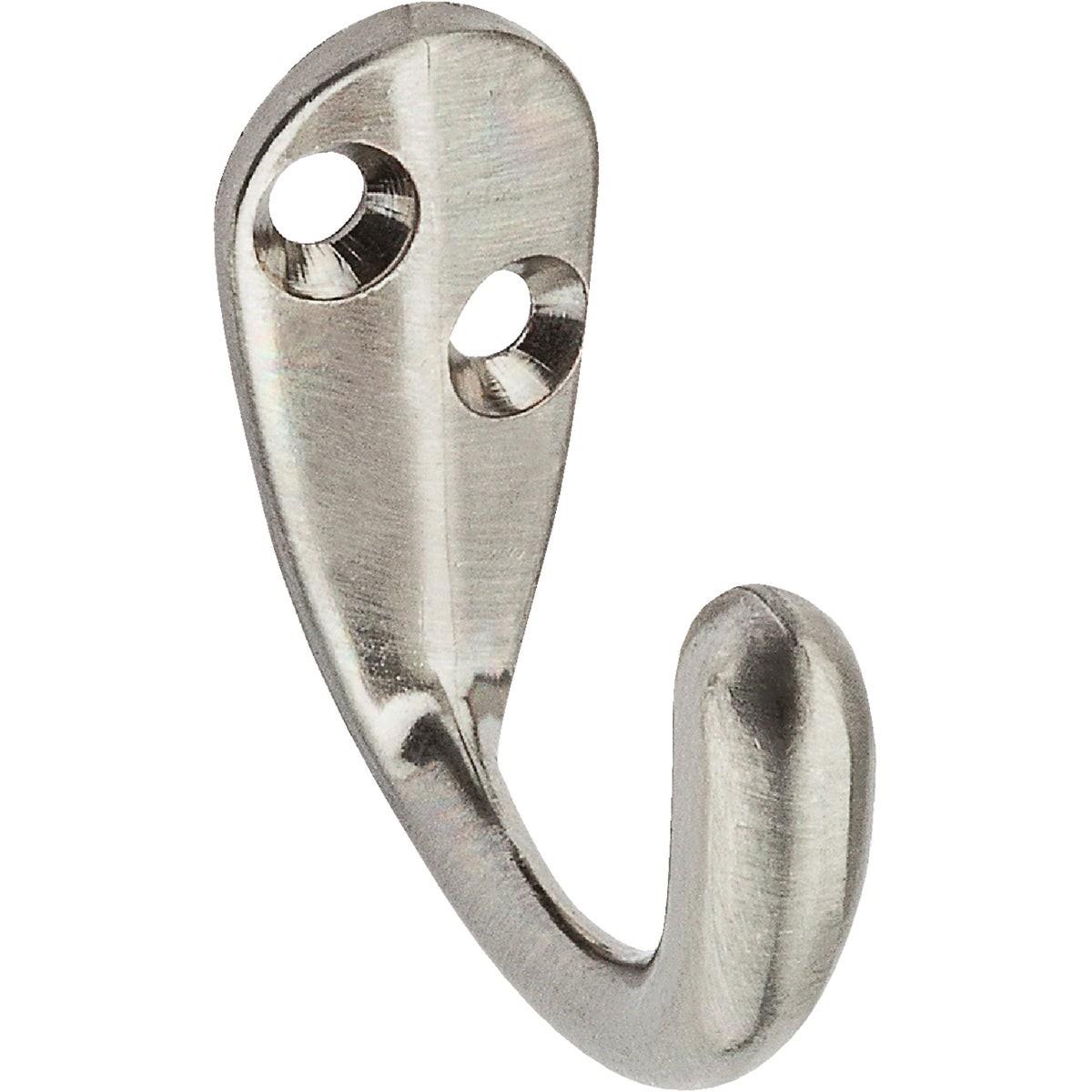 NATIONAL MARKER National Marker N325506 Single Wardrobe Hook Satin Nickel
