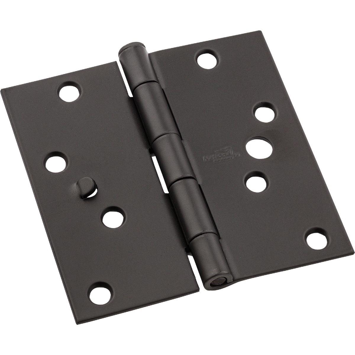NATIONAL MARKER National Marker N830402 Square Door Hinge 4 in Oil Rubbed Bronze 3pk
