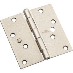 NATIONAL MARKER National Marker N830404 Square Door Hinge 4 in Satin Nickel 3-pack