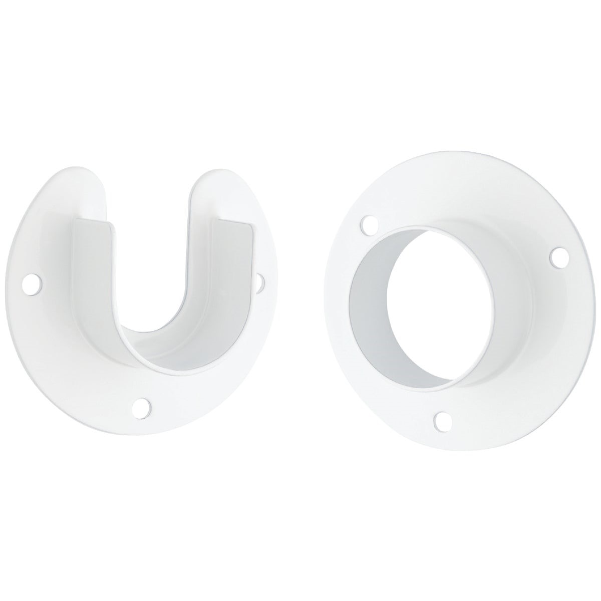 NATIONAL MARKER National Marker S822083 Zinc Closet Rod Socket White 2-pack