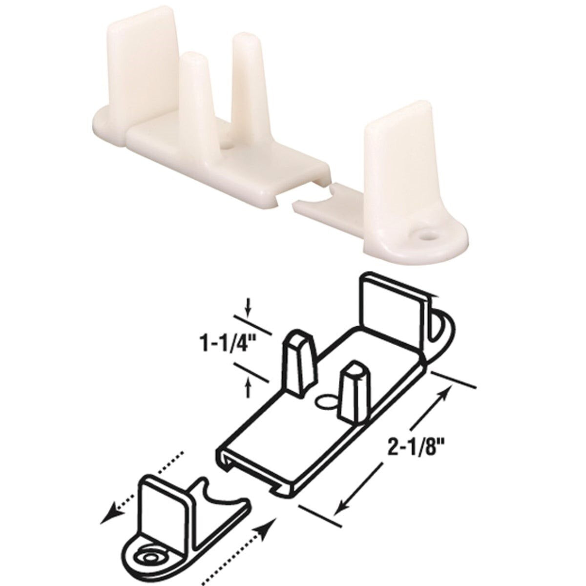 PRIME-LINE PRODUCTS Prime-line Products N 6761 Bypass Door Floor Guide 2 Pack