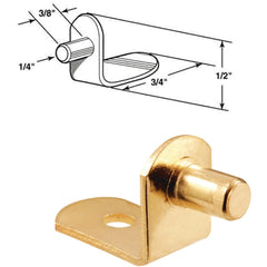PRIME-LINE PRODUCTS Prime-line Products U 10168 Brass Shelf Support 8-pack