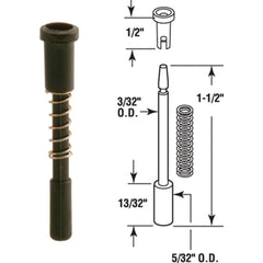 PRIME-LINE PRODUCTS Prime-line Products PL14663 Screen Plunger Latch Black Nylon 25-pack